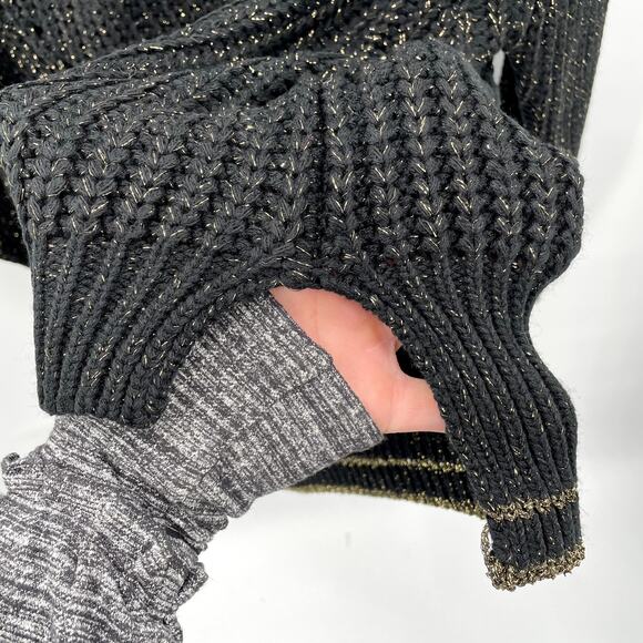John & Jenn Evereve NWT Black Fabio Sweater with Gold Shimmer // M - Picture 6 of 12